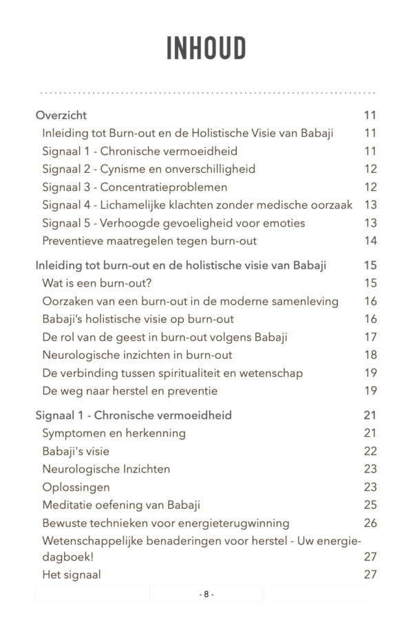 BURN-OUT SIGNALEN