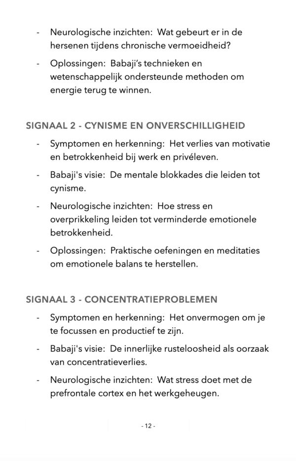 BURN-OUT SIGNALEN
