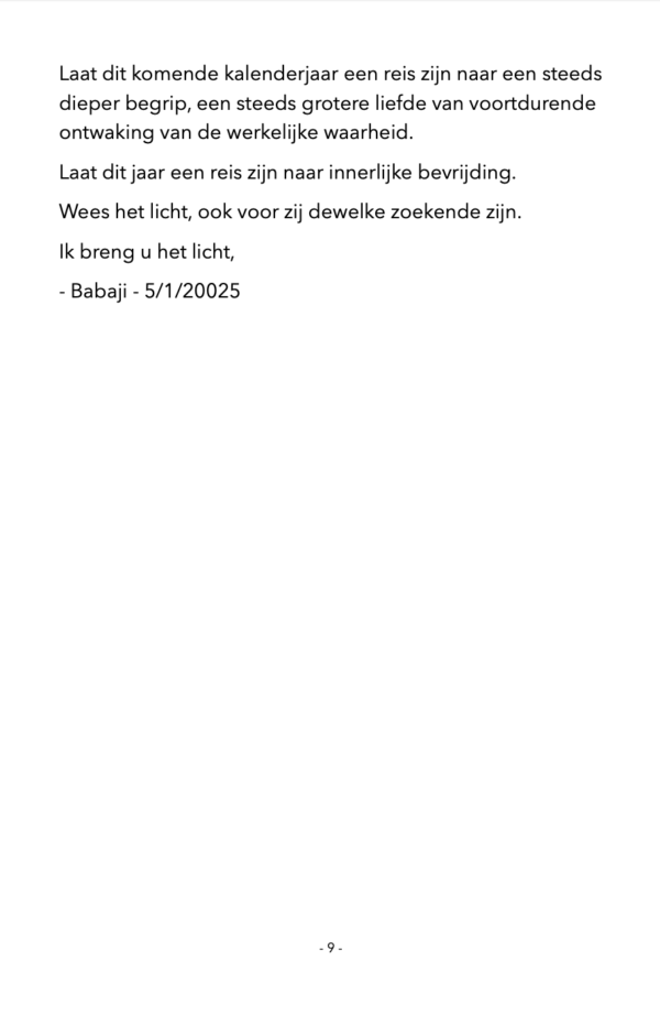 BABAJI OVER HET JAAR 2025